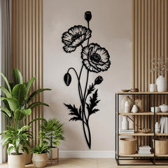 Poppy Flower Metal Wall Art