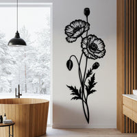 Poppy Flower Metal Wall Art