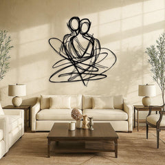 Abstract Couple Metal Wall Art