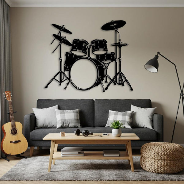 Drum Set Metal Wall Art
