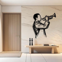 Trumpet Player Metal Wall Art