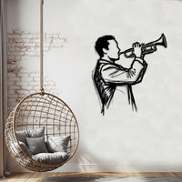 Trumpet Player Metal Wall Art