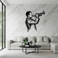 Trumpet Player Metal Wall Art