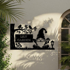 Personalized Gnome Garden Sign