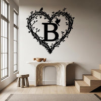 Custom Heart Monogram Metal Sign