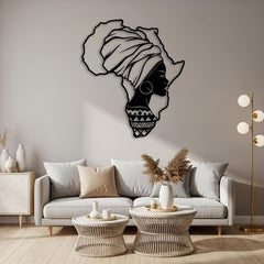 African Woman Metal Wall Art
