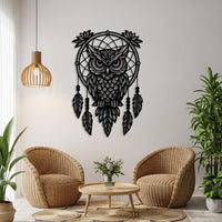Owl Dreamcatcher Metal Wall Art