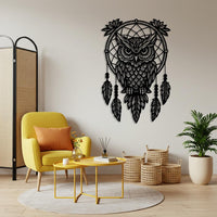 Owl Dreamcatcher Metal Wall Art