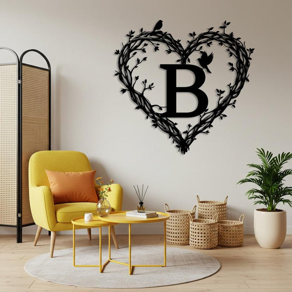 Custom Heart Monogram Metal Sign