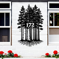 Rustic Tree House Number Sign