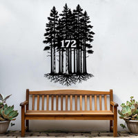 Rustic Tree House Number Sign