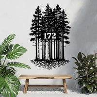 Rustic Tree House Number Sign