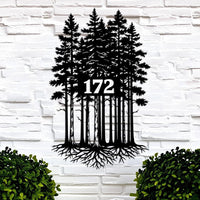 Rustic Tree House Number Sign
