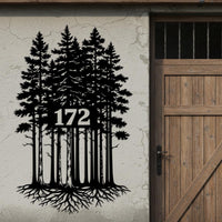 Rustic Tree House Number Sign