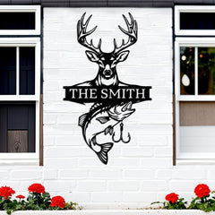 Hunting Fishing Metal Sign