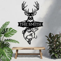 Hunting Fishing Metal Sign