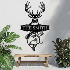Hunting Fishing Metal Sign