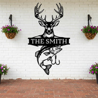 Hunting Fishing Metal Sign