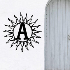 Sun Monogram Metal Sign