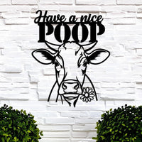 Funny Cow Bathroom Sign