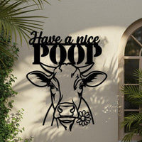 Funny Cow Bathroom Sign