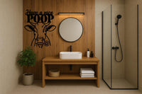Funny Cow Bathroom Sign