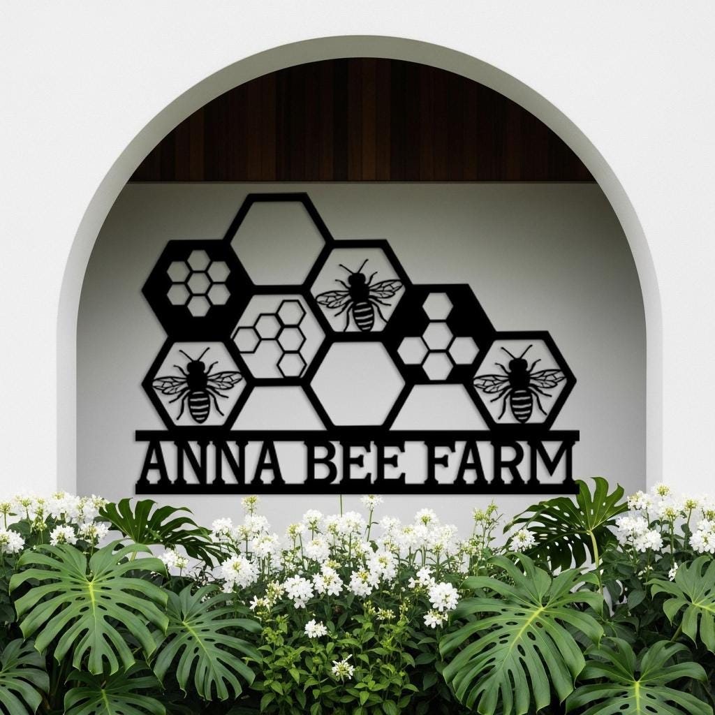 Custom Bee Farm Metal Sign