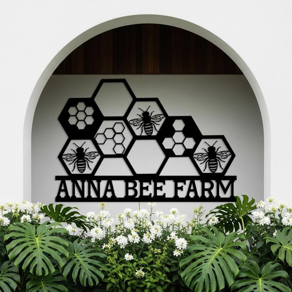 Custom Bee Farm Metal Sign