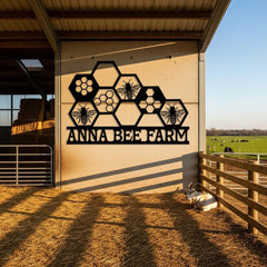 Custom Bee Farm Metal Sign