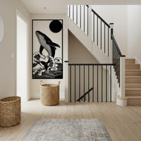 Whale in Great Wave Metal Wall Art