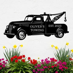 Tow Truck Metal Sign