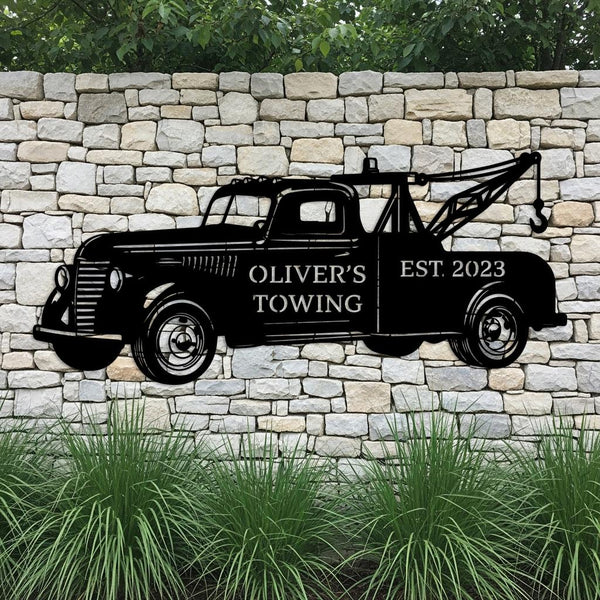 Tow Truck Metal Sign