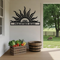 Sunburst Address Sign