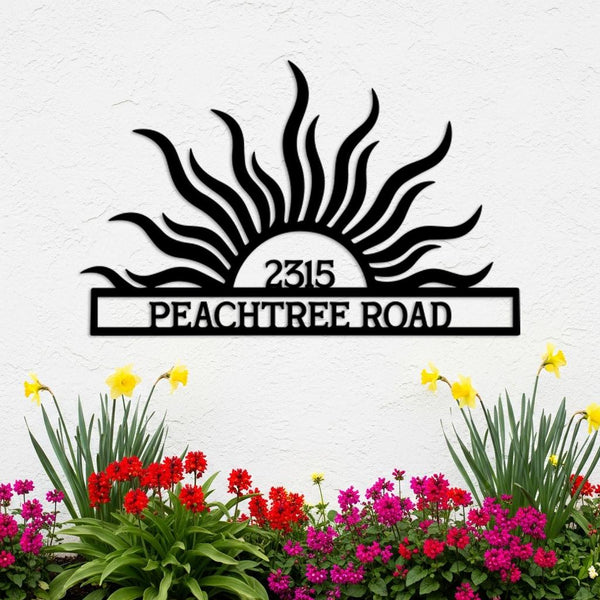 Sunburst Address Sign