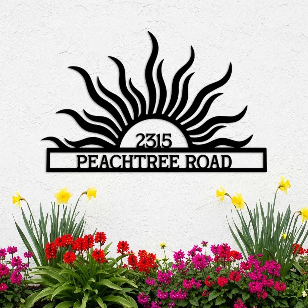 Sunburst Address Sign
