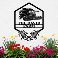 Combine Harvester Farm Sign