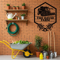 Combine Harvester Farm Sign