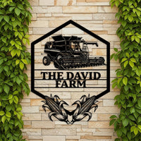 Combine Harvester Farm Sign