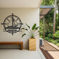 Sailboat Compass Sign