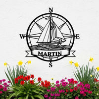 Sailboat Compass Sign