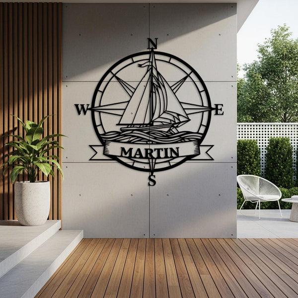 Sailboat Compass Sign