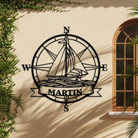 Sailboat Compass Sign
