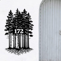 Rustic Tree House Number Sign