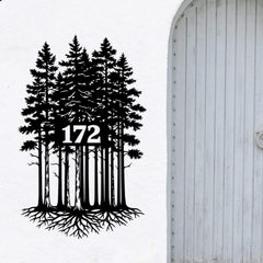 Rustic Tree House Number Sign