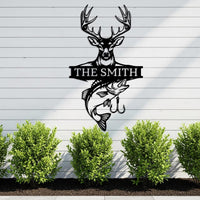 Hunting Fishing Metal Sign