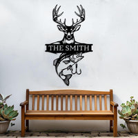 Hunting Fishing Metal Sign