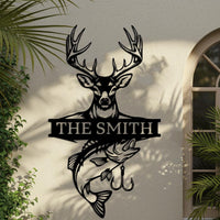 Hunting Fishing Metal Sign