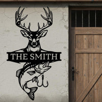 Hunting Fishing Metal Sign