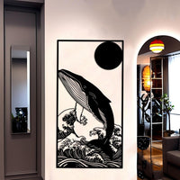 Whale in Great Wave Wall Art