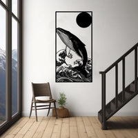 Whale in Great Wave Wall Art